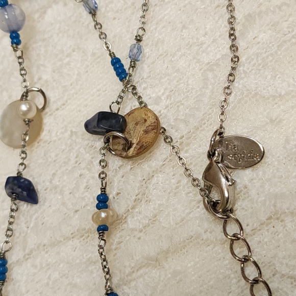 Lia Sophia Blue and Silver Toned Dainty Necklace - Picture 6 of 12